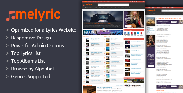 Melyric – WordPress Lyrics Premium Theme
